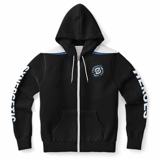 Mens Zip-Up Hoodie - Obsidian Black