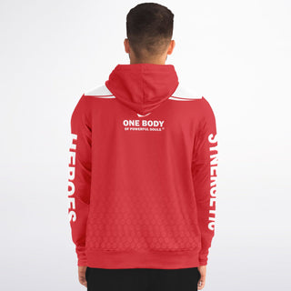 Mens Zip-Up Hoodie - Fire Red