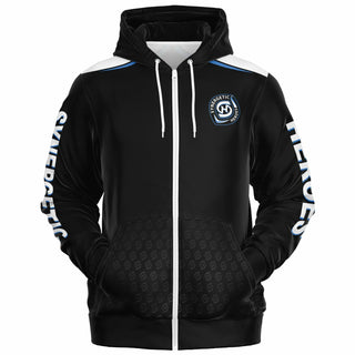 Womens Zip-Up Hoodie - Obsidian Black