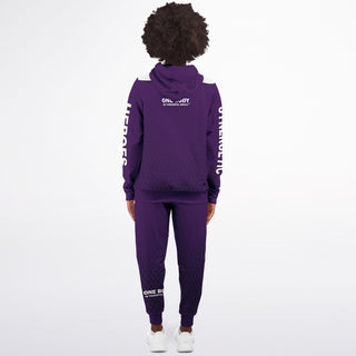 Womens Ziphoodie & Lettered Jogger - Purple Shield