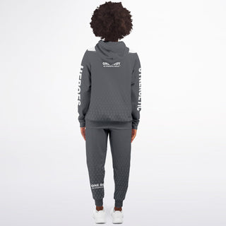 Womens Ziphoodie & Lettered Jogger - Shadow Gray