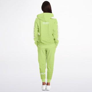 Womens Ziphoodie & Lettered Jogger - Harmony Green