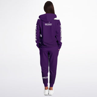 Womens Ziphoodie & Lettered Jogger - Purple Shield