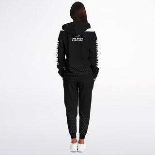 Womens Ziphoodie & Emblem Jogger - Obsidian Black