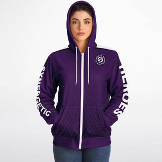 Womens Microfleece Ziphoodie - Purple Shield
