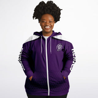 Womens Plus-size Ziphoodie - Purple Shield