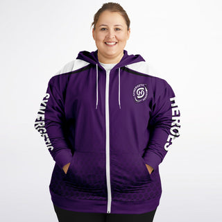 Womens Plus-size Ziphoodie - Purple Shield