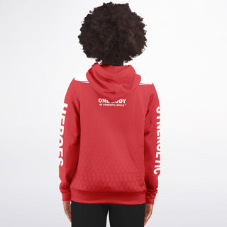 Womens Zip-Up Hoodie - Fire Red