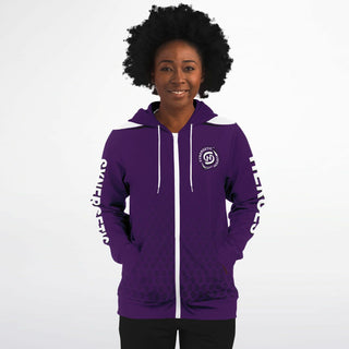 Womens Zip-Up Hoodie - Purple Shield