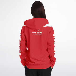 Womens Zip-Up Hoodie - Fire Red