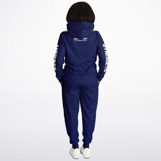Womens Hoodie & Lettered Jogger - Midnight Blue