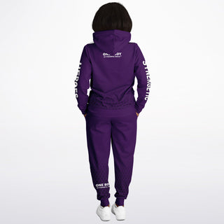 Womens Hoodie & Lettered Jogger - Purple Shield