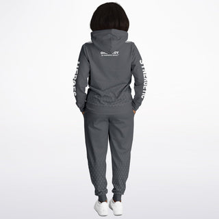 Womens Hoodie & Emblem Jogger - Shadow Gray