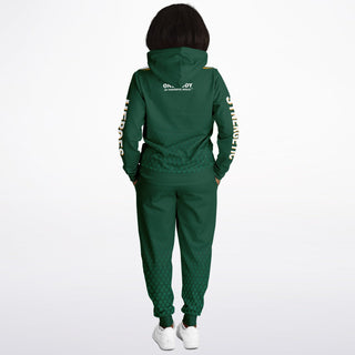 Womens Hoodie & Emblem Jogger - Emerald Green