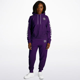 Womens Hoodie & Emblem Jogger - Purple Shield