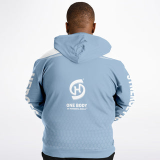 Mens Plus-size Hoodie - Angel Blue - Synergetic Heroes