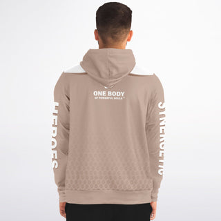 Mens Zip-Up Hoodie - Taupe Stone