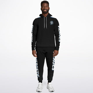 Mens Lettered Hoodie & Jogger - Obsidian Black - Synergetic Heroes