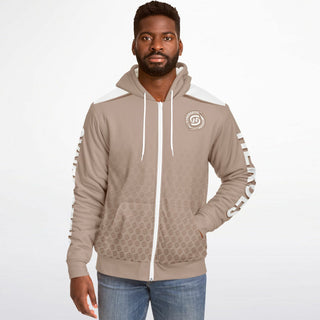 Mens Microfleece Ziphoodie - Taupe Stone - Synergetic Heroes