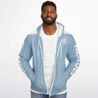 Mens Microfleece Ziphoodie - Angel Blue - Synergetic Heroes