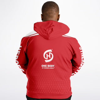 Mens Plus-size Hoodie - Fire Red - Synergetic Heroes