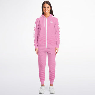 Womens Ziphoodie & Emblem Jogger - Soft Rose