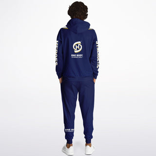 Mens Lettered Hoodie & Jogger - Midnight Blue - Synergetic Heroes