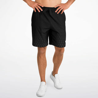 Mens Athletic Long Shorts - Obsidian Black