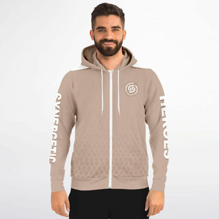 Mens Zip-Up Hoodie - Taupe Stone - Synergetic Heroes