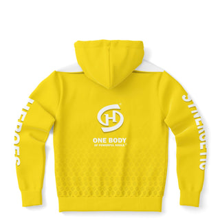 Mens Zip-Up Hoodie - Yellow Sun - Synergetic Heroes