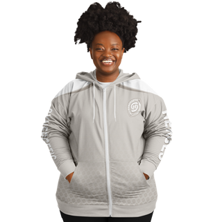 Womens Plus-size Ziphoodie - Jade White - Synergetic Heroes