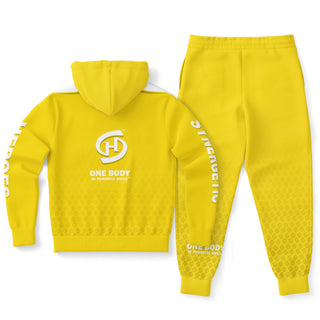 Mens Lettered Hoodie & Jogger - Yellow Sun - Synergetic Heroes