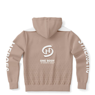 Mens Zip-Up Hoodie - Taupe Stone - Synergetic Heroes