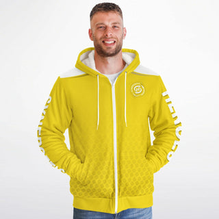 Mens Microfleece Ziphoodie - Yellow Sun - Synergetic Heroes