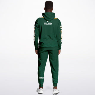 Mens Hoodie & Lettered Jogger - Emerald Green