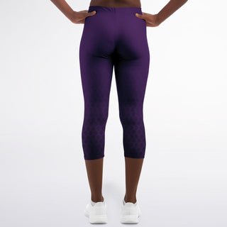 Capri Leggings - Purple Shield