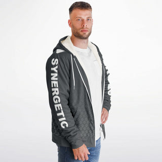 Mens Microfleece Ziphoodie - Shadow Gray - Synergetic Heroes