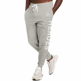 Mens Lettered Jogger - Jade White - Synergetic Heroes