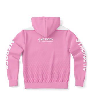 Womens Zip-Up Hoodie - Soft Rose
