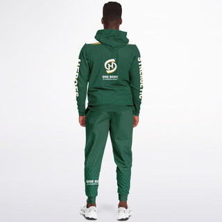 Mens Lettered Ziphoodie & Jogger - Emerald Green - Synergetic Heroes