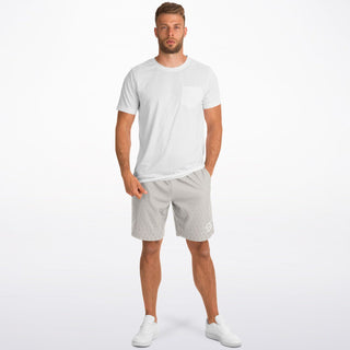 Mens Athletic Long Shorts - Jade White