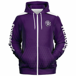 Mens Zip-Up Hoodie - Purple Shield