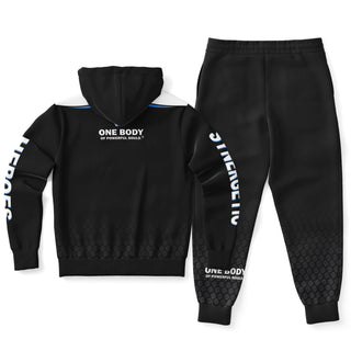 Mens Ziphoodie & Lettered Jogger - Obsidian Black