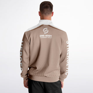 Mens Track Jacket - Taupe Stone