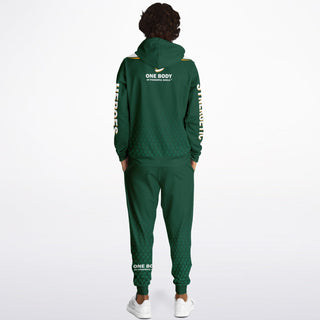 Mens Hoodie & Lettered Jogger - Emerald Green