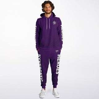 Mens Hoodie & Lettered Jogger - Purple Shield