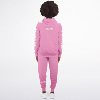 Womens Ziphoodie & Lettered Jogger - Soft Rose