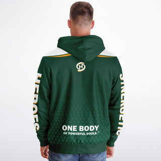 Mens Microfleece Ziphoodie - Emerald Green - Synergetic Heroes