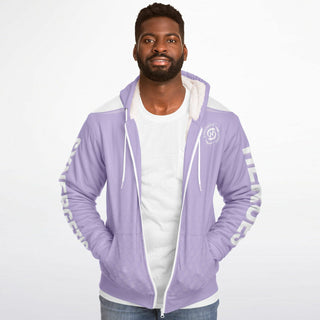 Mens Microfleece Ziphoodie - Lavender Mist - Synergetic Heroes