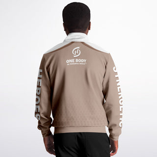 Mens Track Jacket - Taupe Stone
